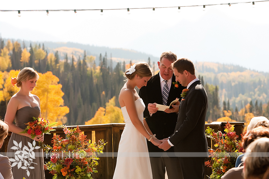 prayers during the Telluride wedding ceremony at Gorrono Ranch