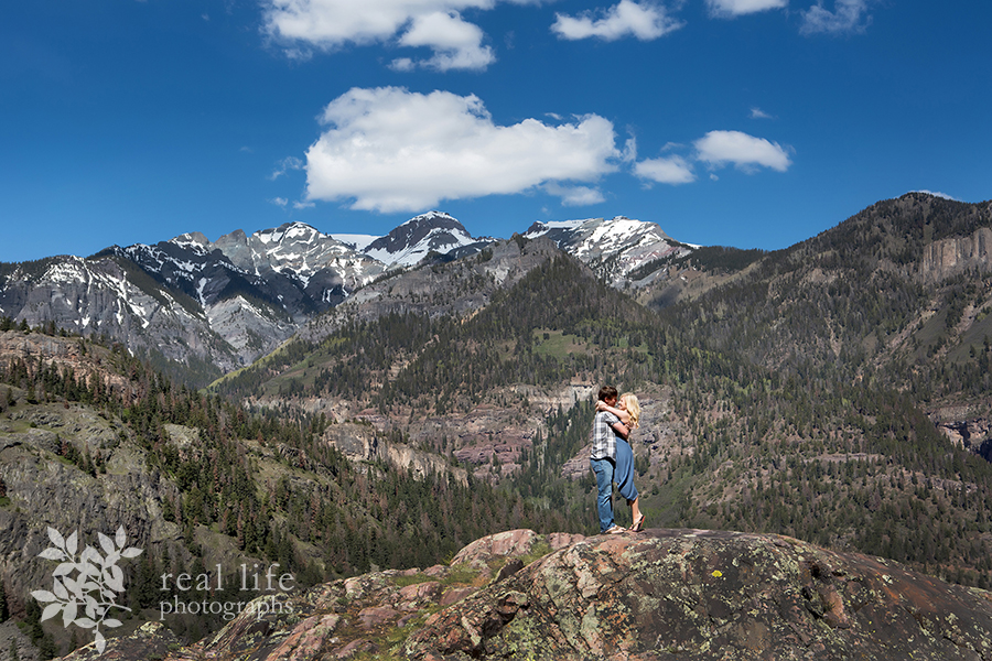 Ouray engagement session in the middle of the mountains