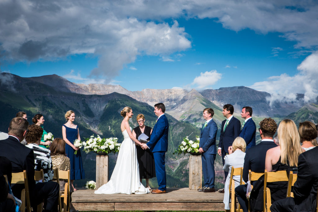 couple shares their vows at San Sophia Overlook in Telluride, Co
