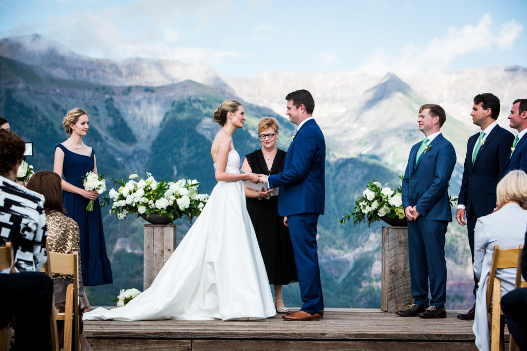 couple shares their vows at San Sophia Overlook in Telluride, Co