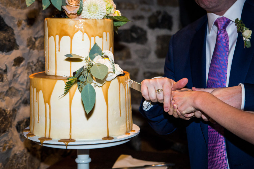 Allred's Wedding Reception cake cutting