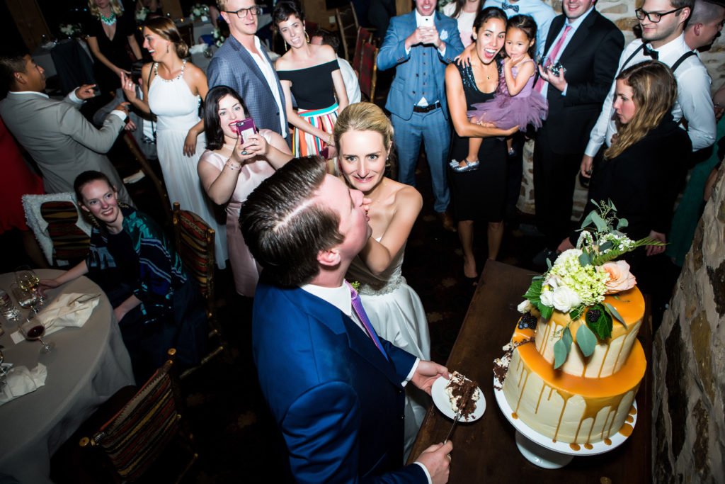 Allred's Wedding Reception cake cutting