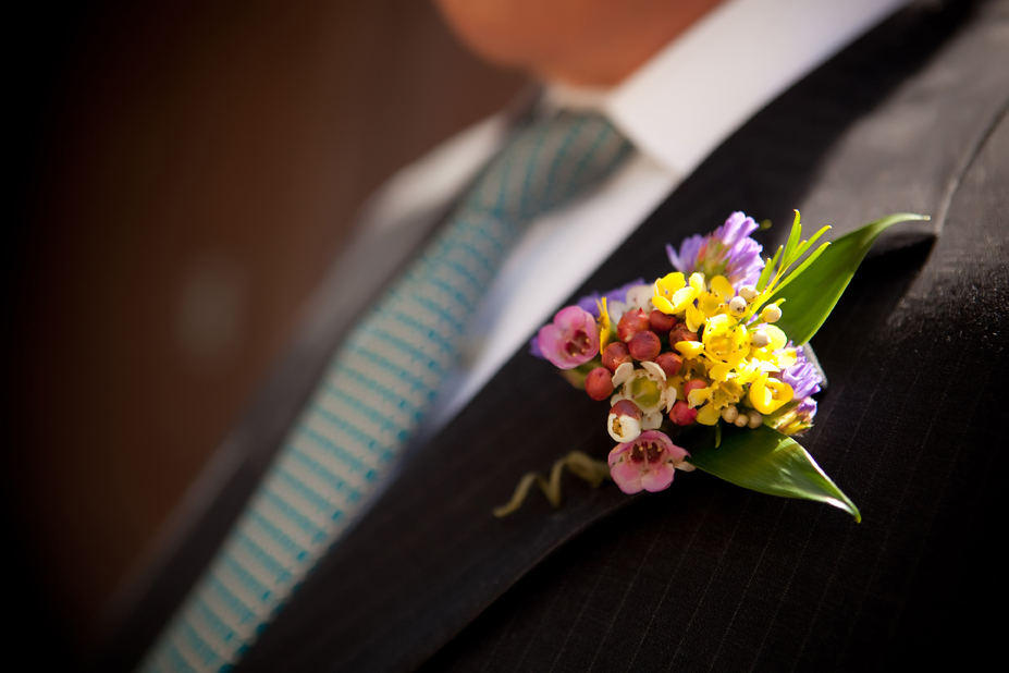 boutonniere of the father of the bride by Willowcreek Floral
