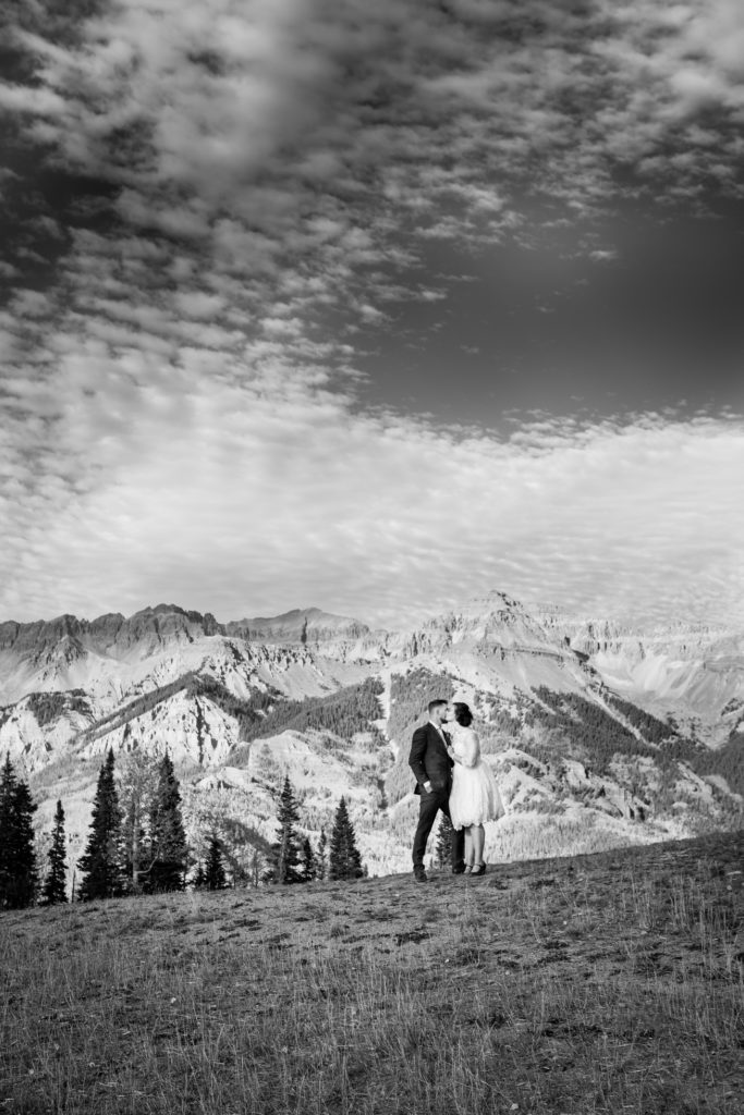 Black and White image of couple up at San Sophia Overlook