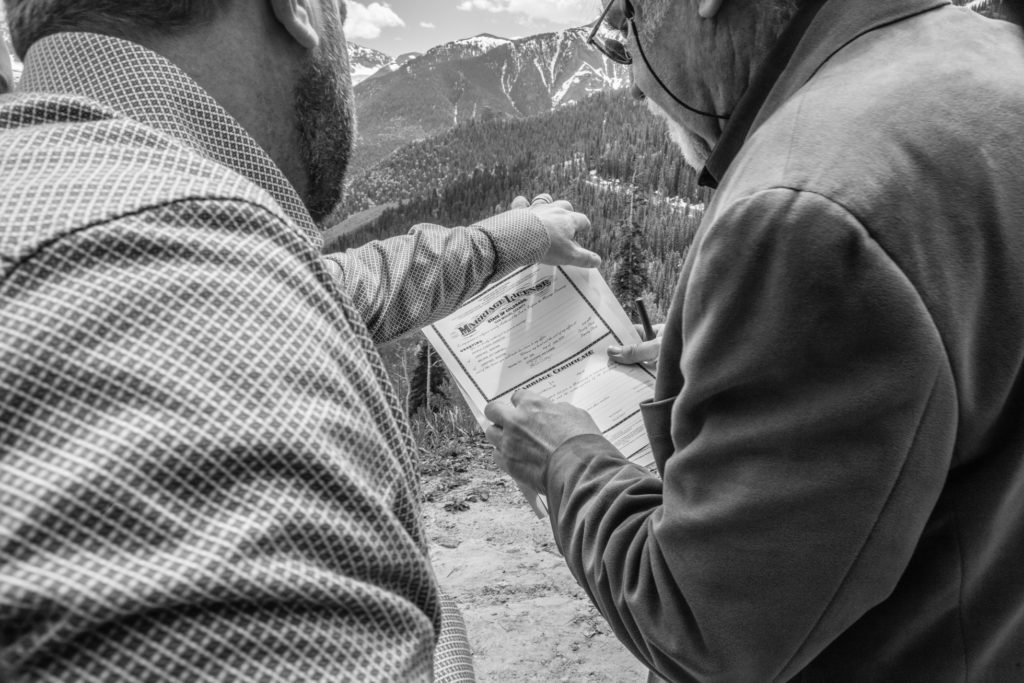 Telluride Elopement Photographer Real life Photographs marriage license