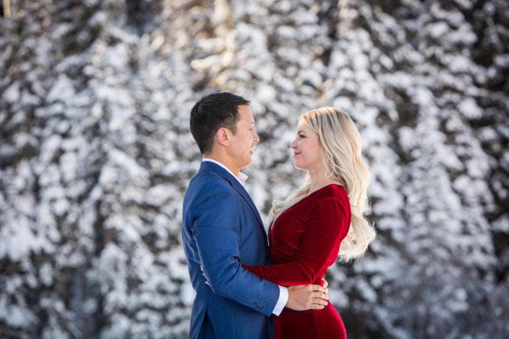 Telluride winter engagement photographed by telluride wedding photographer Real Life Photographs