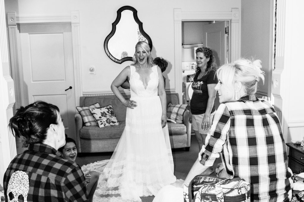 A bride getting ready at the hotel Sheridan in Telluride Colorado
