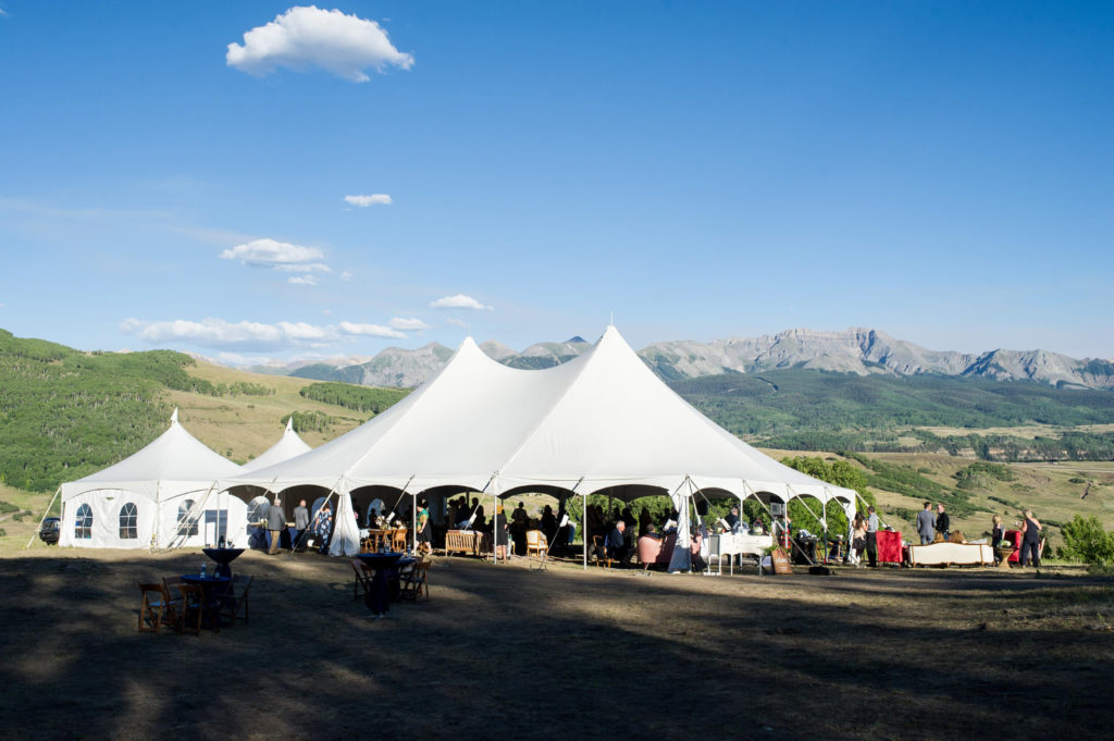 a tented wedding at Sleighs and Wagons in beautiful telluride, colorado