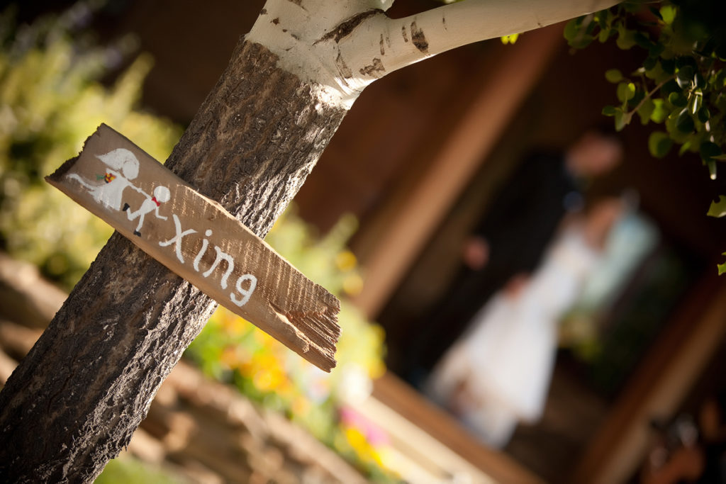 bride and groom sign in Telluride Colorado