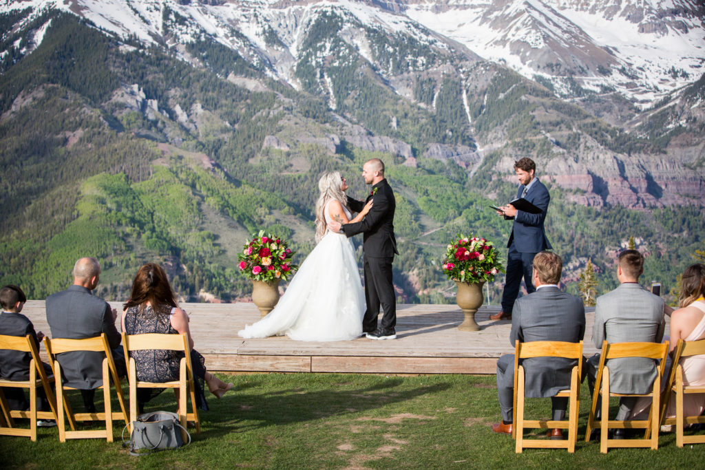 just married at the elopement at San Sophia Overlook