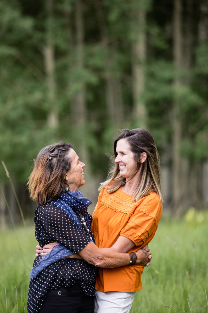 mother daughter embrace during their telluride family portrait session wilson mesa