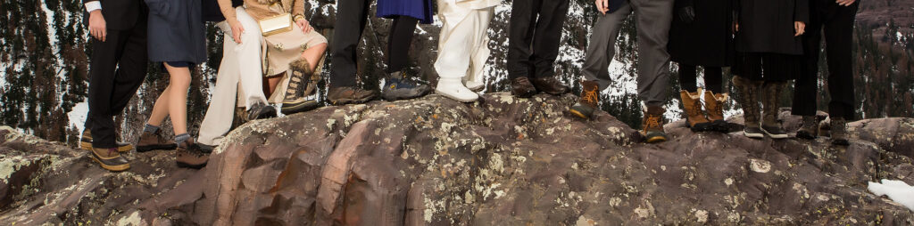 The shoes for a ouray colorado winter elopement